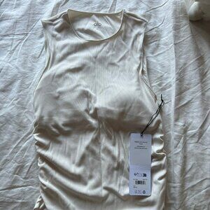 ALO Yoga Cream Ribbed Tank Top